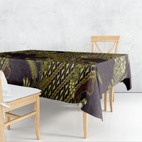 Indonesian Parang Batik Tablecloth Yellow Floral Pattern