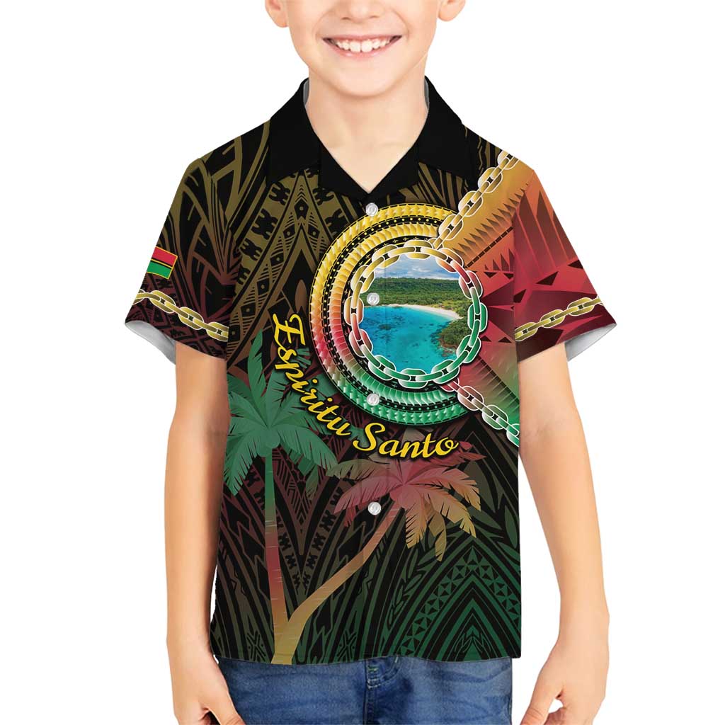 Vanuatu Espiritu Santo Island Family Matching Long Sleeve Bodycon Dress and Hawaiian Shirt Beach Landscape