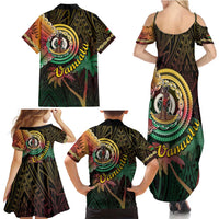 Vanuatu Espiritu Santo Island Family Matching Summer Maxi Dress and Hawaiian Shirt Beach Landscape