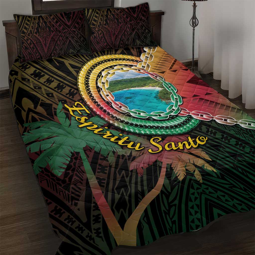 Vanuatu Espiritu Santo Island Quilt Bed Set Beach Landscape