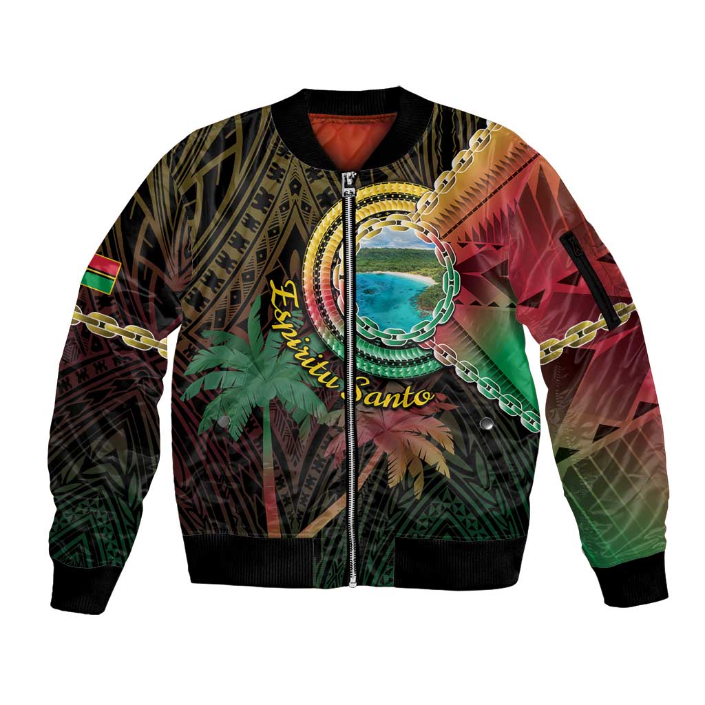 Vanuatu Espiritu Santo Island Sleeve Zip Bomber Jacket Beach Landscape