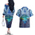 Personalised French Polynesia Bora Bora Couples Matching Off The Shoulder Long Sleeve Dress and Hawaiian Shirt Beach Landscape Polynesian Style