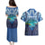 Personalised French Polynesia Bora Bora Couples Matching Puletasi and Hawaiian Shirt Beach Landscape Polynesian Style