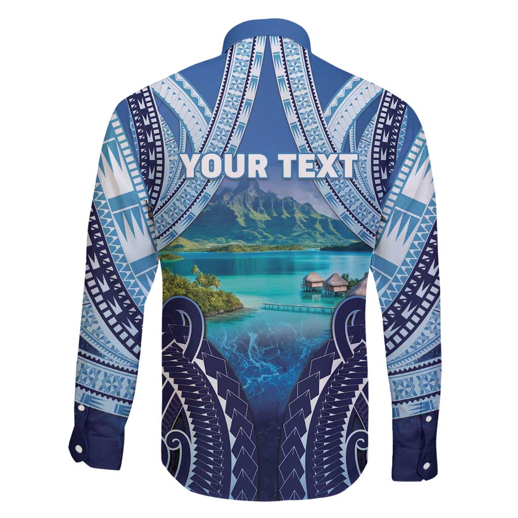Personalised French Polynesia Bora Bora Family Matching Short Sleeve Bodycon Dress and Hawaiian Shirt Beach Landscape Polynesian Style LT05 - Polynesian Pride