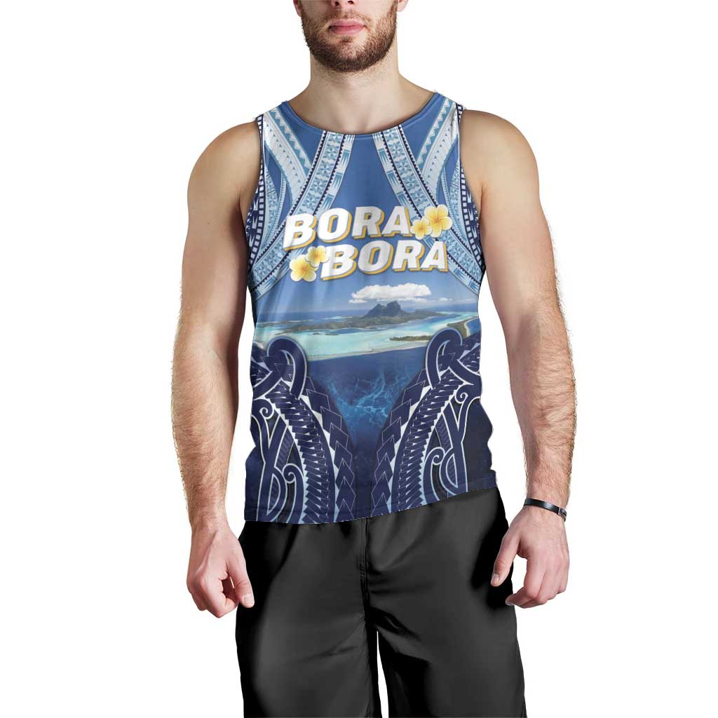 Personalised French Polynesia Bora Bora Men Tank Top Beach Landscape Polynesian Style