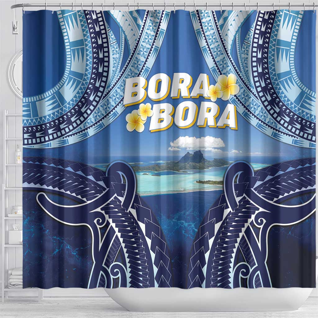 French Polynesia Bora Bora Shower Curtain Beach Landscape Polynesian Style
