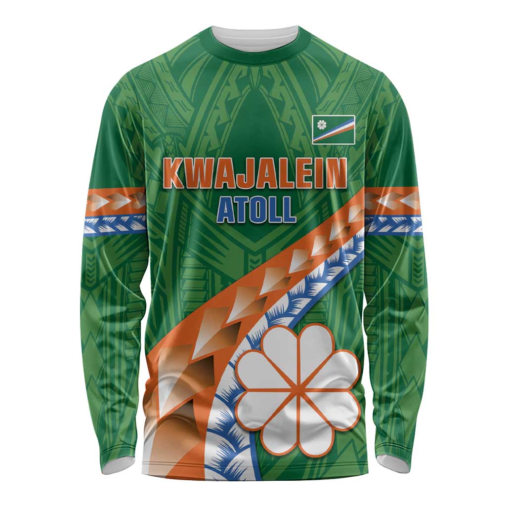 Personalised Marshall Islands Kwajalein Atoll Long Sleeve Shirt Polynesian Tribal Tattoo