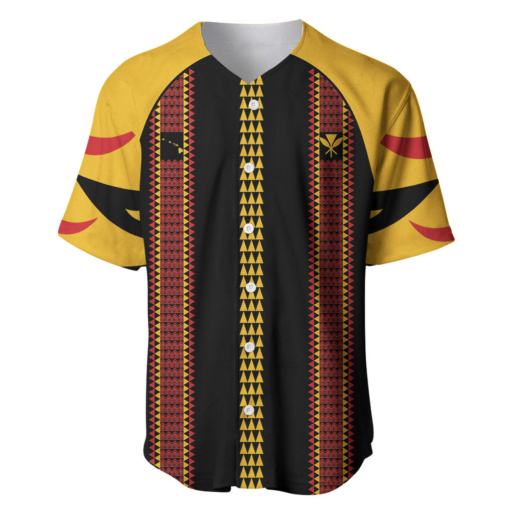 Hawaii Ahu Ula Inspired Baseball Jersey Black Version LT05 Black - Polynesian Pride