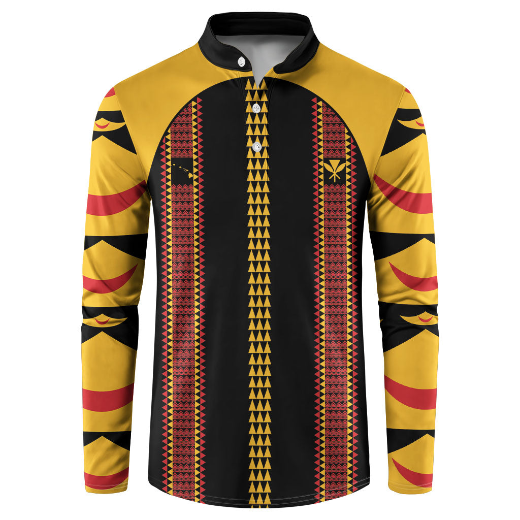 Hawaii Ahu Ula Inspired Button Sweatshirt Black Version LT05 Black - Polynesian Pride