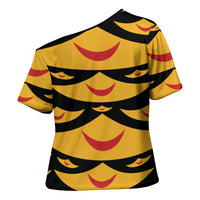 Hawaii Ahu Ula Inspired Cross Shoulder Shirt Black Version LT05 - Polynesian Pride