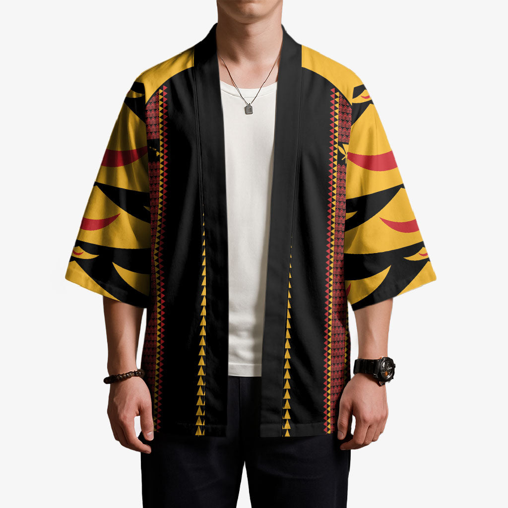 Hawaii Ahu Ula Inspired Kimono Black Version LT05 - Polynesian Pride