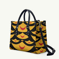 Hawaii Ahu Ula Inspired Leather Bag Black Version LT05 Black - Polynesian Pride
