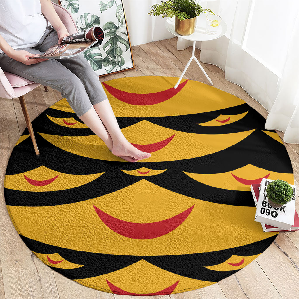 Hawaii Ahu Ula Inspired Round Carpet Black Version LT05 - Polynesian Pride