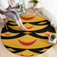 Hawaii Ahu Ula Inspired Round Carpet Black Version LT05 - Polynesian Pride