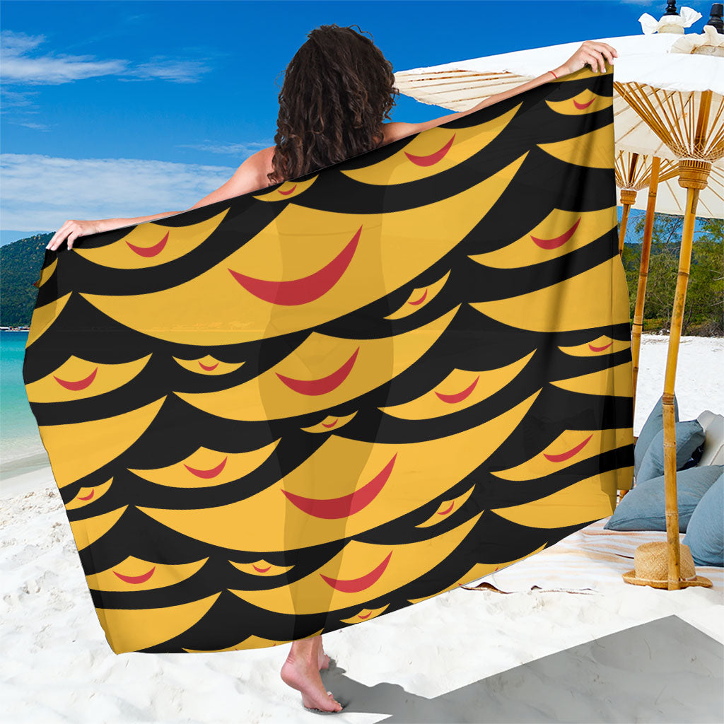 Hawaii Ahu Ula Inspired Sarong Black Version LT05 One Size 44 x 66 inches Black - Polynesian Pride