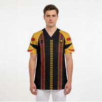 Hawaii Ahu Ula Inspired Scrub Top Black Version LT05 - Polynesian Pride