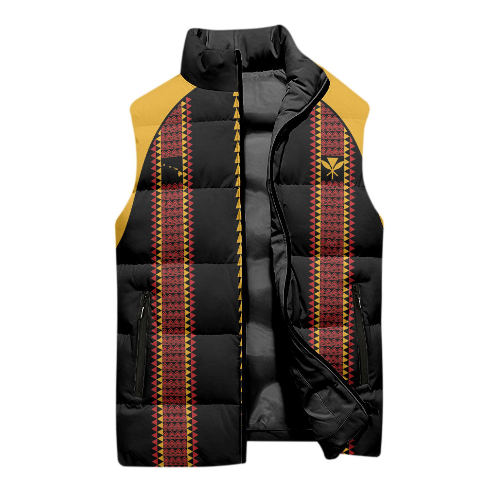 Hawaii Ahu Ula Inspired Sleeveless Puffer Jacket Black Version LT05 - Polynesian Pride