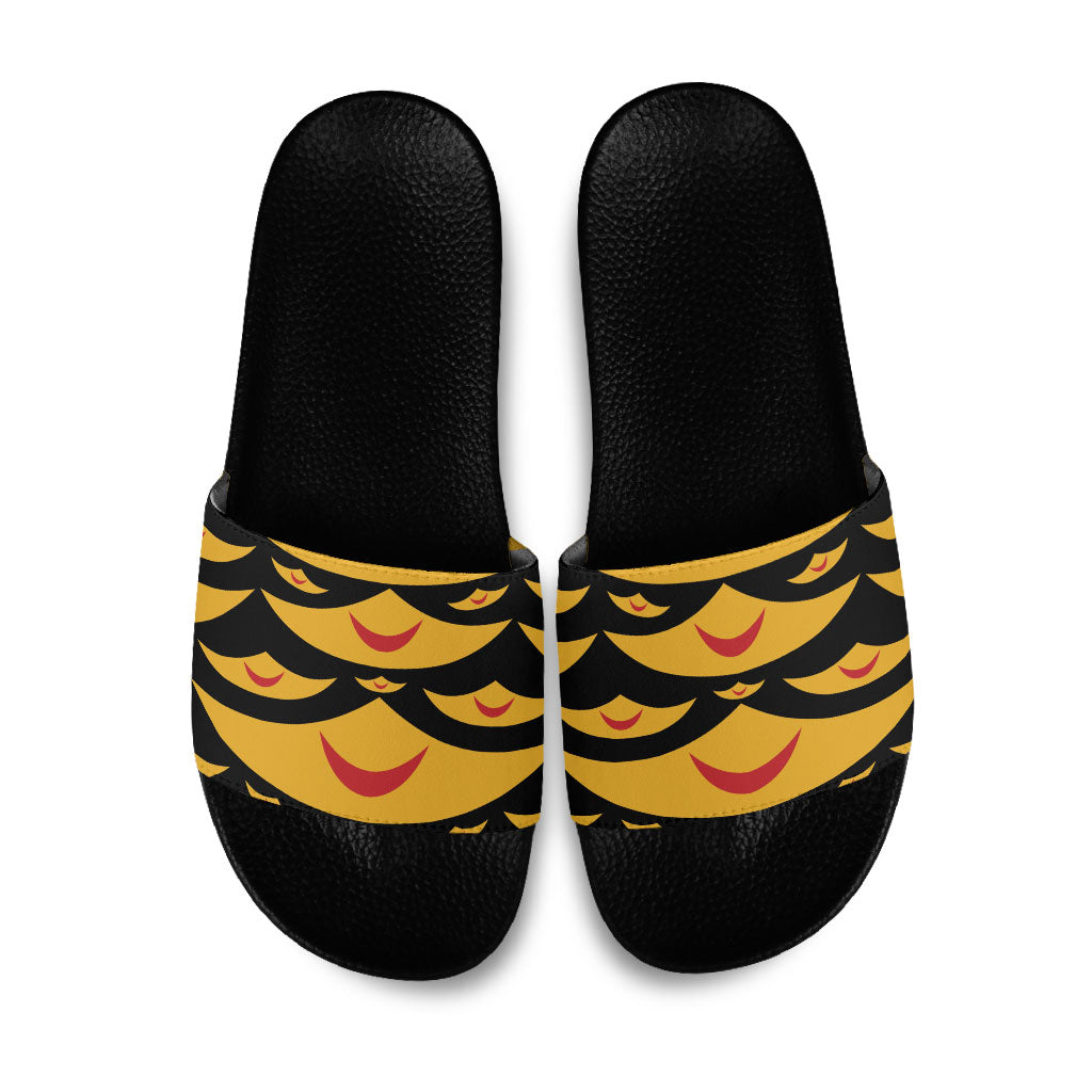 Hawaii Ahu Ula Inspired Slide Sandals Black Version LT05 Black - Polynesian Pride
