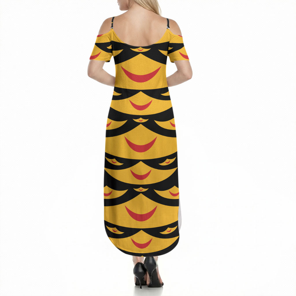 Hawaii Ahu Ula Inspired Summer Maxi Dress Black Version LT05 - Polynesian Pride