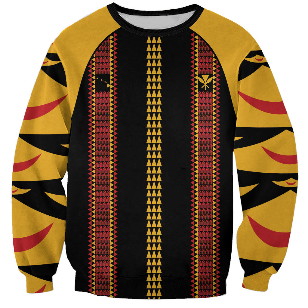 Hawaii Ahu Ula Inspired Sweatshirt Black Version LT05 Unisex Black - Polynesian Pride