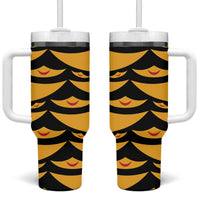 Hawaii Ahu Ula Inspired Tumbler With Handle Black Version LT05 One Size: 40 oz Black - Polynesian Pride