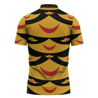 Hawaii Ahu Ula Inspired Zipper Polo Shirt Black Version LT05 - Polynesian Pride