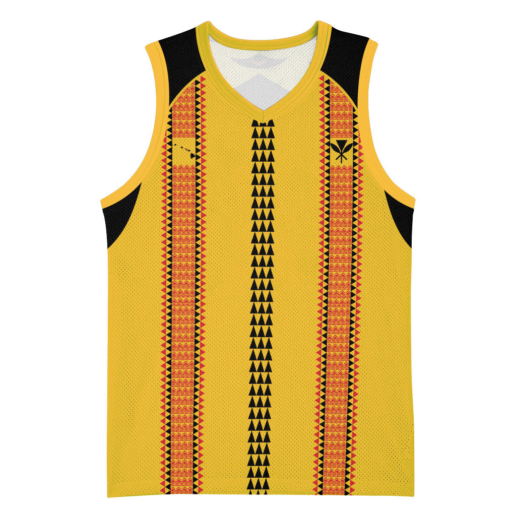 Hawaii Ahu Ula Inspired Basketball Jersey Yellow Version LT05 Unisex Yellow - Polynesian Pride