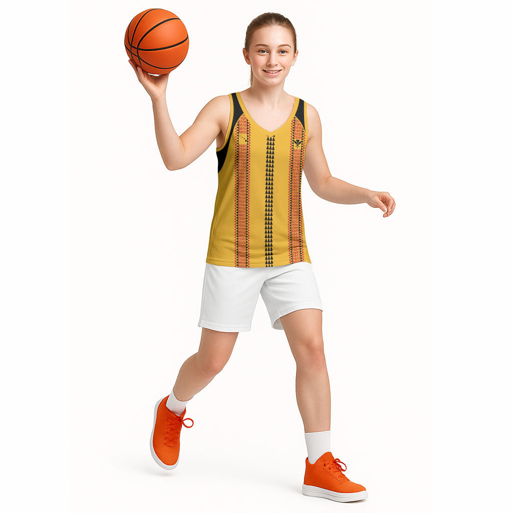 Hawaii Ahu Ula Inspired Basketball Jersey Yellow Version LT05 - Polynesian Pride