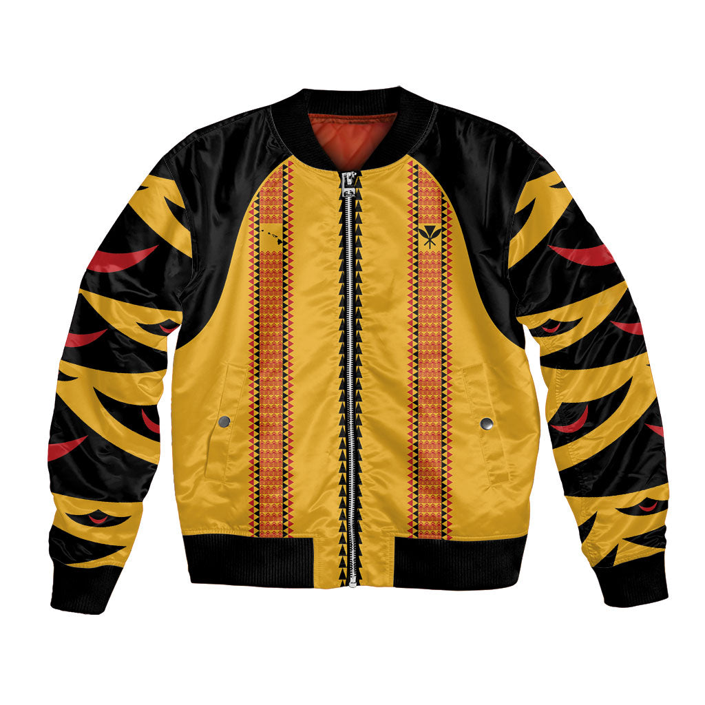 Hawaii Ahu Ula Inspired Bomber Jacket Yellow Version LT05 Unisex Yellow - Polynesian Pride