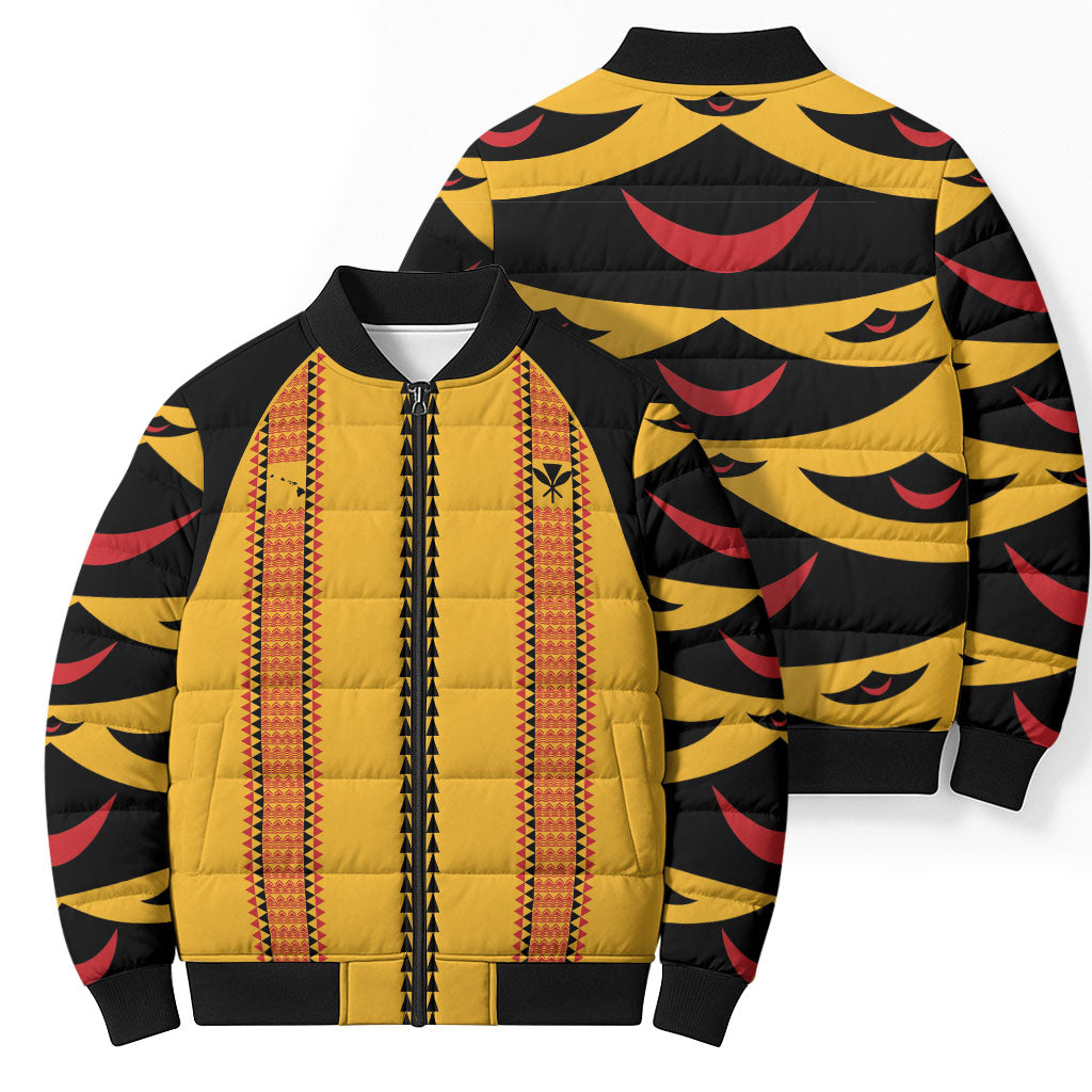 Hawaii Ahu Ula Inspired Bomber Puffer Jacket Yellow Version LT05 - Polynesian Pride