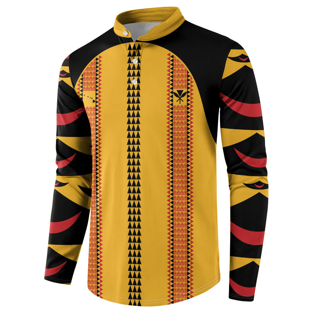 Hawaii Ahu Ula Inspired Button Sweatshirt Yellow Version LT05 - Polynesian Pride