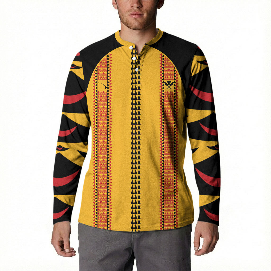 Hawaii Ahu Ula Inspired Button Sweatshirt Yellow Version LT05 - Polynesian Pride