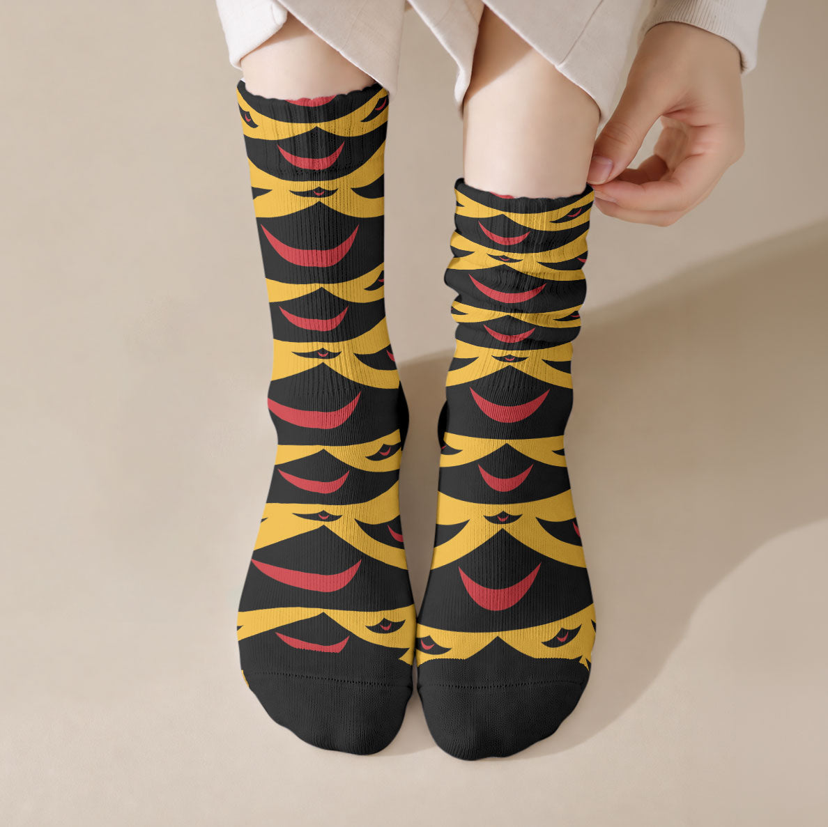 Hawaii Ahu Ula Inspired Crew Socks Yellow Version LT05 Crew Socks Yellow - Polynesian Pride