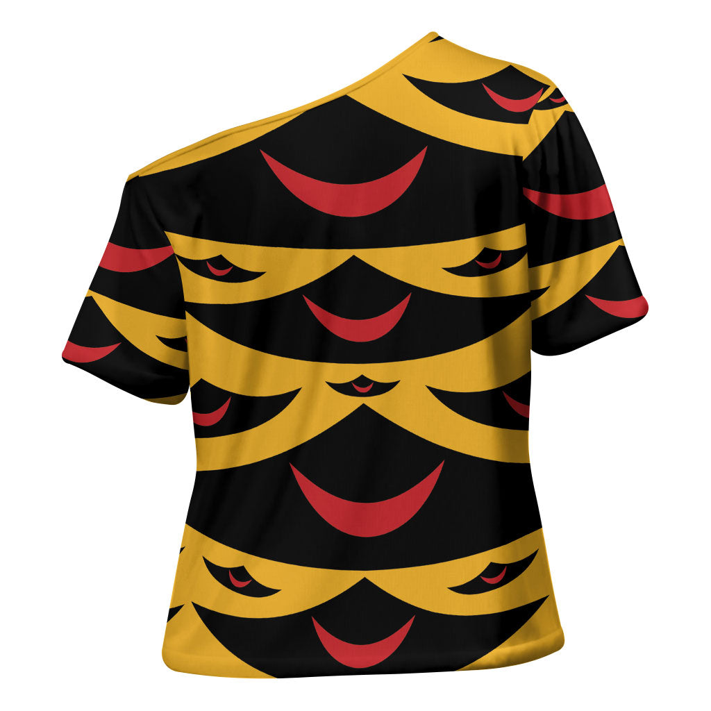 Hawaii Ahu Ula Inspired Cross Shoulder Shirt Yellow Version LT05 - Polynesian Pride