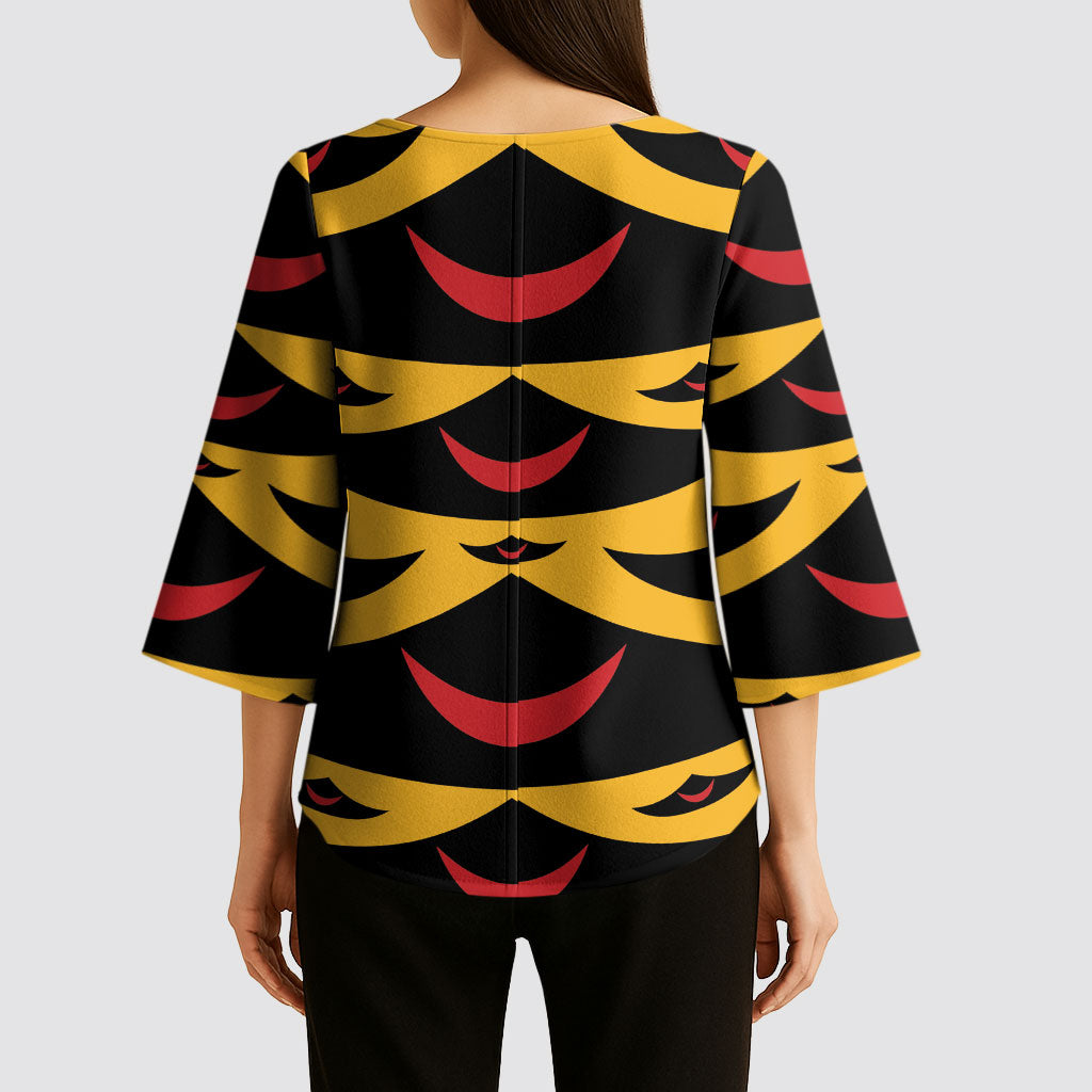 Hawaii Ahu Ula Inspired Kimono Sleeve Blouse Yellow Version LT05 - Polynesian Pride