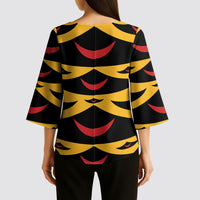 Hawaii Ahu Ula Inspired Kimono Sleeve Blouse Yellow Version LT05 - Polynesian Pride