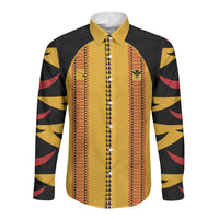 Hawaii Ahu Ula Inspired Long Sleeve Button Shirt Yellow Version LT05 Unisex Yellow - Polynesian Pride