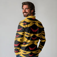 Hawaii Ahu Ula Inspired Long Sleeve Polo Shirt Yellow Version LT05 - Polynesian Pride