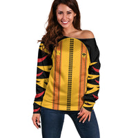 Hawaii Ahu Ula Inspired Off Shoulder Sweater Yellow Version LT05 Women Yellow - Polynesian Pride