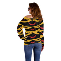 Hawaii Ahu Ula Inspired Off Shoulder Sweater Yellow Version LT05 - Polynesian Pride