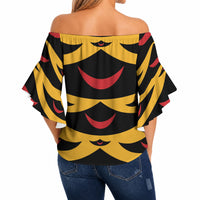 Hawaii Ahu Ula Inspired Off Shoulder Wrap Waist Top Yellow Version LT05 - Polynesian Pride