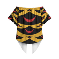 Hawaii Ahu Ula Inspired Off Shoulder Wrap Waist Top Yellow Version LT05 - Polynesian Pride
