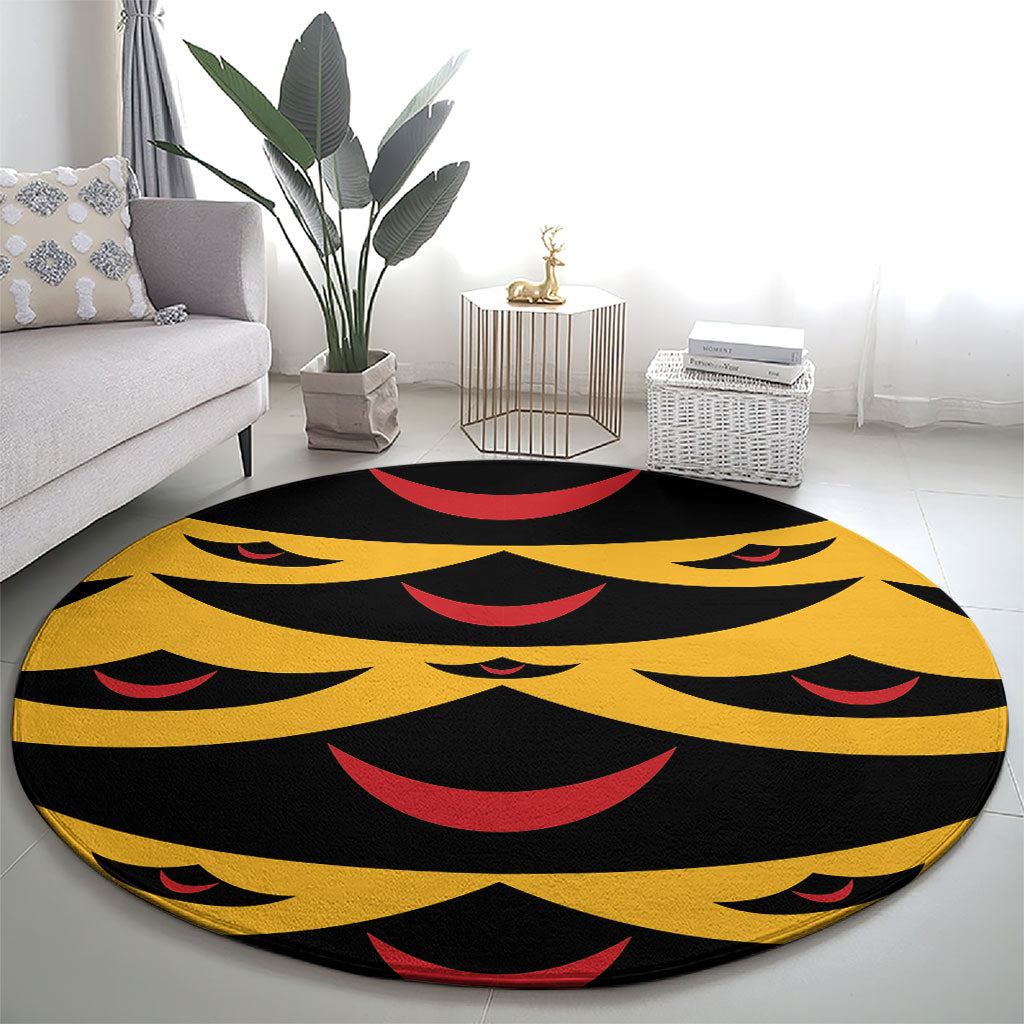 Hawaii Ahu Ula Inspired Round Carpet Yellow Version LT05 - Polynesian Pride
