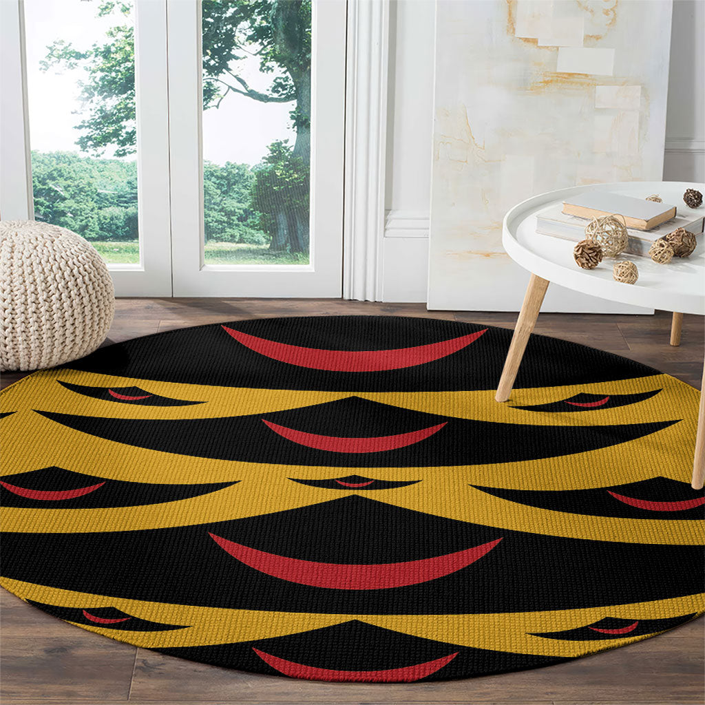 Hawaii Ahu Ula Inspired Round Carpet Yellow Version LT05 - Polynesian Pride
