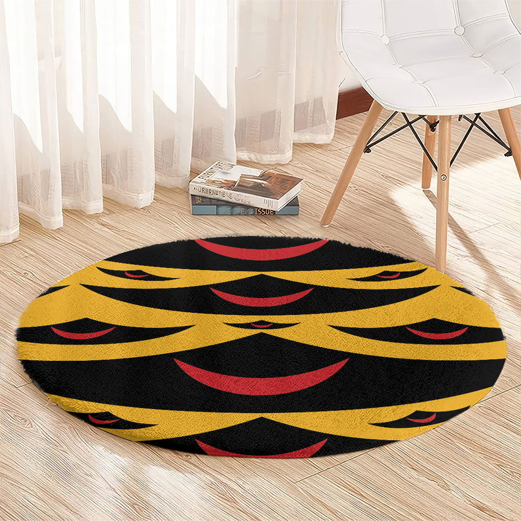 Hawaii Ahu Ula Inspired Round Carpet Yellow Version LT05 - Polynesian Pride