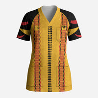 Hawaii Ahu Ula Inspired Scrub Top Yellow Version LT05 Adult Yellow - Polynesian Pride
