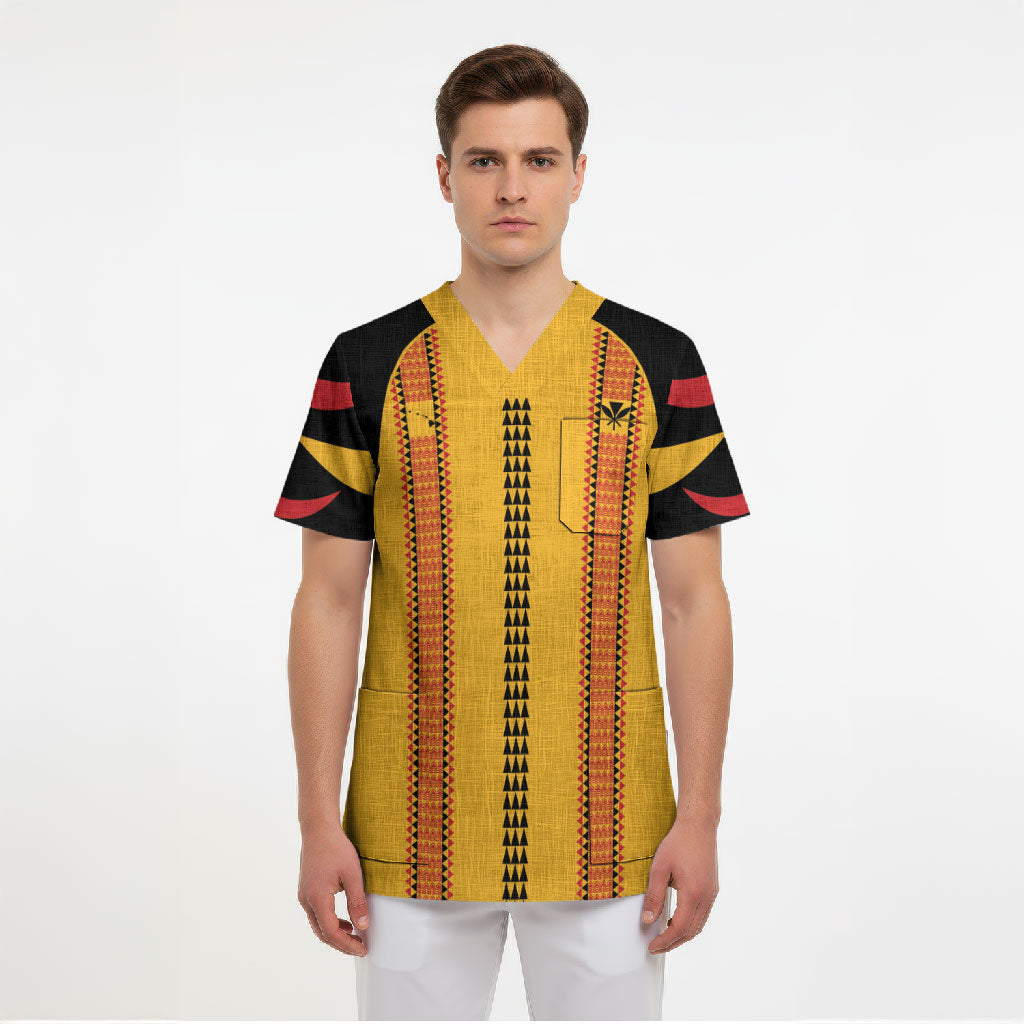 Hawaii Ahu Ula Inspired Scrub Top Yellow Version LT05 - Polynesian Pride