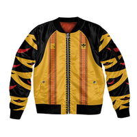 Hawaii Ahu Ula Inspired Sleeve Zip Bomber Jacket Yellow Version LT05 Unisex Yellow - Polynesian Pride
