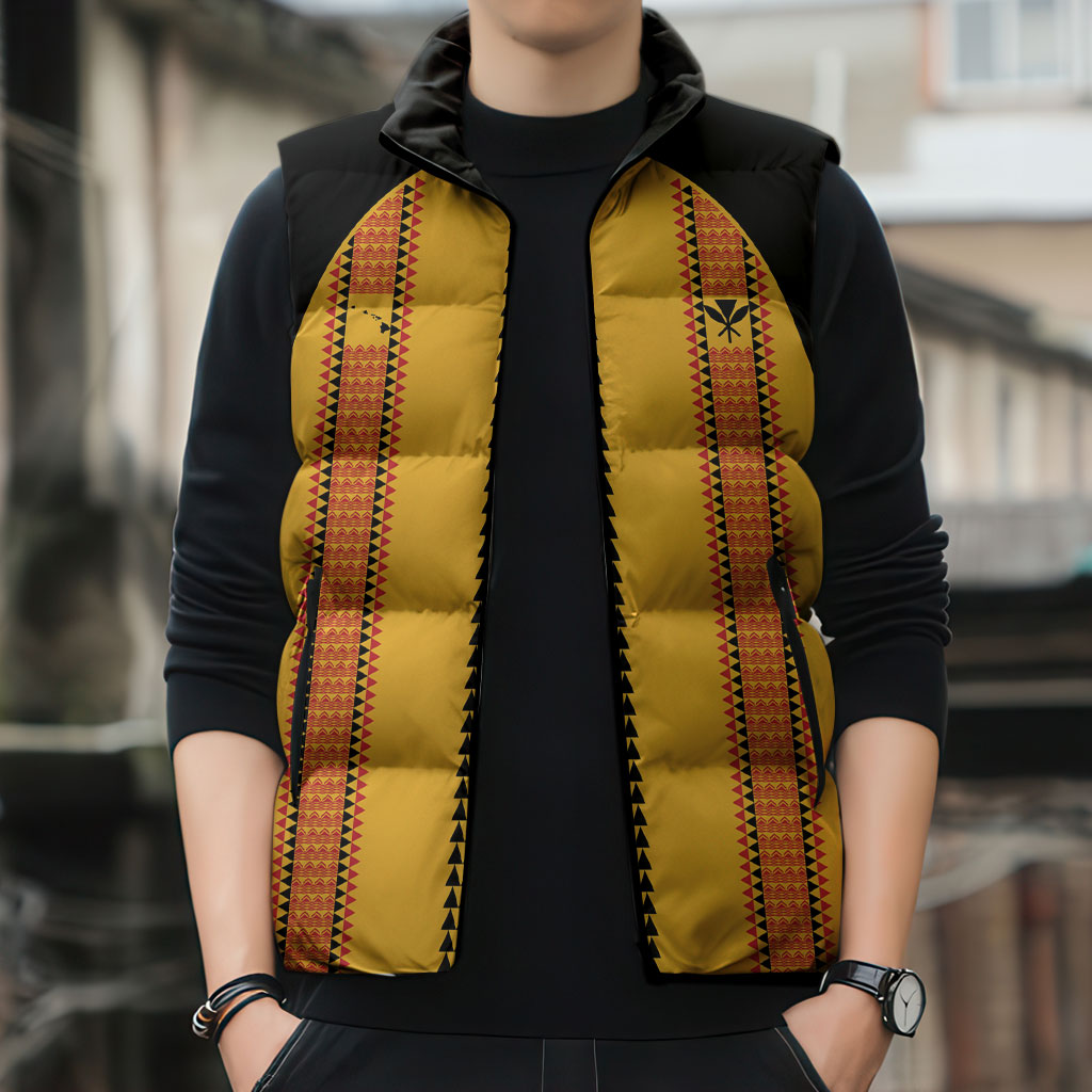 Hawaii Ahu Ula Inspired Sleeveless Puffer Jacket Yellow Version LT05 - Polynesian Pride