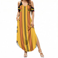 Hawaii Ahu Ula Inspired Summer Maxi Dress Yellow Version LT05 Women Yellow - Polynesian Pride